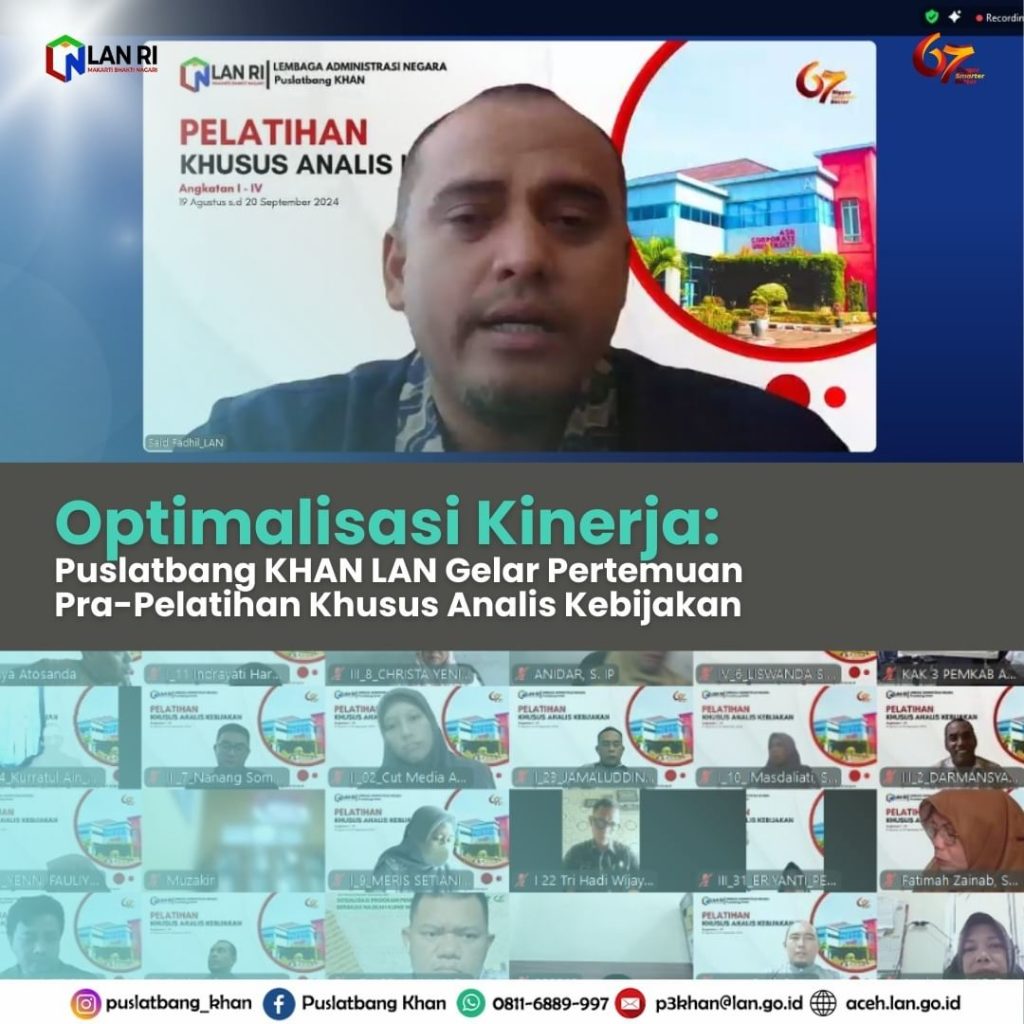 Optimalisasi Kinerja: Puslatbang KHAN LAN Gelar Pertemuan Pra-Pelatihan Khusus Analis Kebijakan