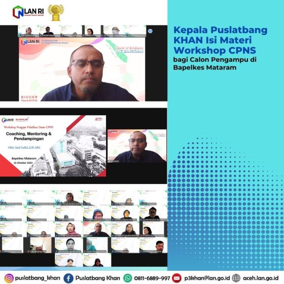 Kepala Puslatbang KHAN Isi Materi Workshop CPNS bagi Calon Pengampu di Bapelkes Mataram