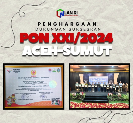 Puslatbang KHAN Terima Penghargaan atas Dukungan Sukseskan PON XXI/2024 Aceh-Sumut