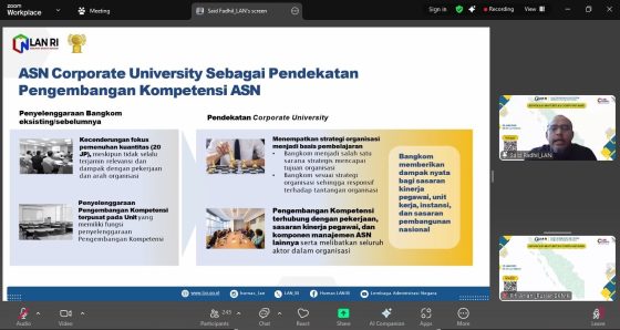 Pusjar SKMK LAN RI Gelar Sosialisasi Pengukuran Maturitas ASN Corporate University bagi Instansi Daerah Wilayah Sumatera
